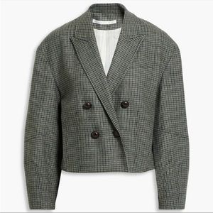 Veronica Beard Sybille Cropped Tailored Jacket in Sage Multi